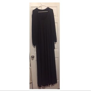 Black, long sleeved maxi dress